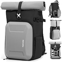 TARION Urban Large Camera Backpack with Rolltop Hardshell 16L Silver XH