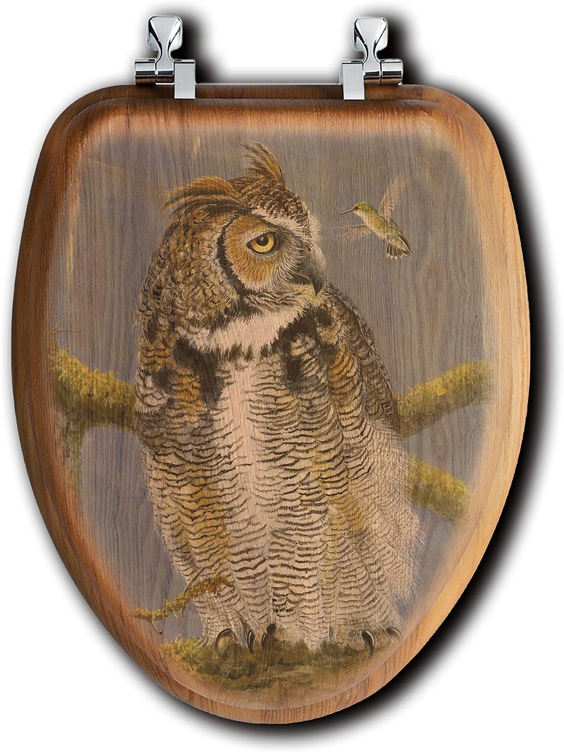Super Big Clearance! WGI-GALLERY TS-E-FOH Fearless Owl & Hummingbird Toilet Seat Top Brands WGI-GALLERY TS-E-FOH Fearless Owl & Hummingbird Toilet Seat