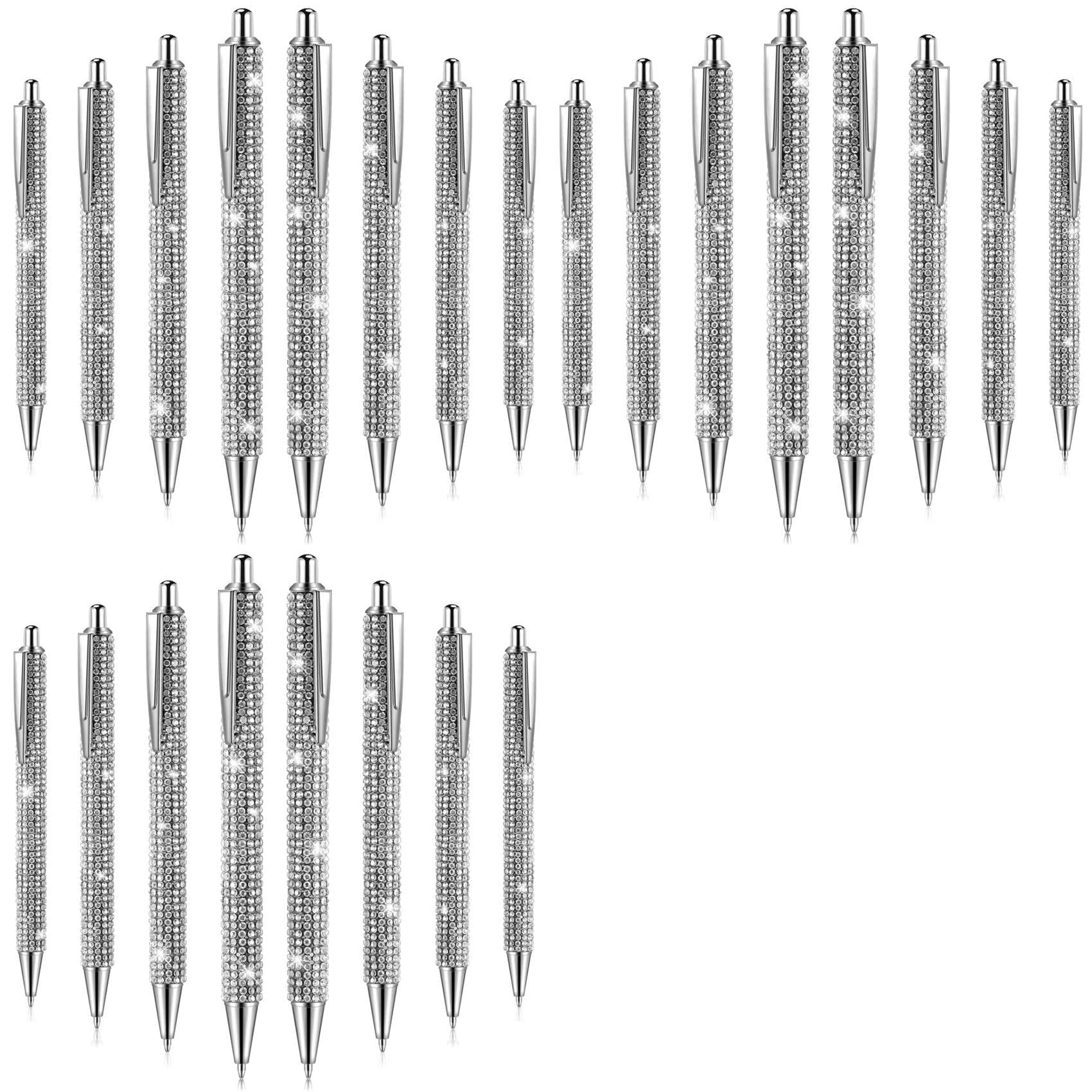 24PZ Cute Pen Bling Penne Regalo di Strass di Natale Penne un Sfera nel Metallo Penne di Scintillanti Stile C