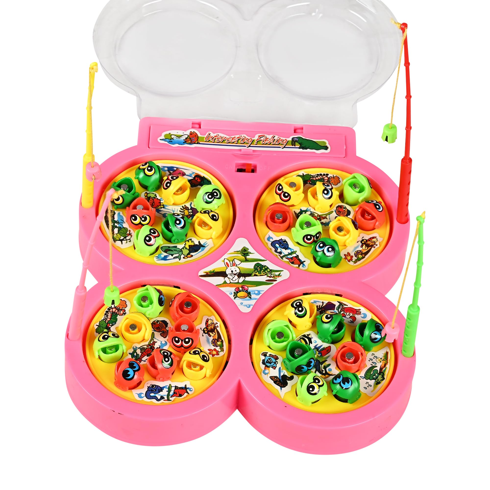 DISILA TRADERS Magnetic Fish Catching Game for Kids with Rotating Board, Includes 32 Toy Fish and 4 Rods, Musical Fishing Games for Kids - Random Color (B0CR8HHCH8) Amazon Price History, Amazon Price Tracker