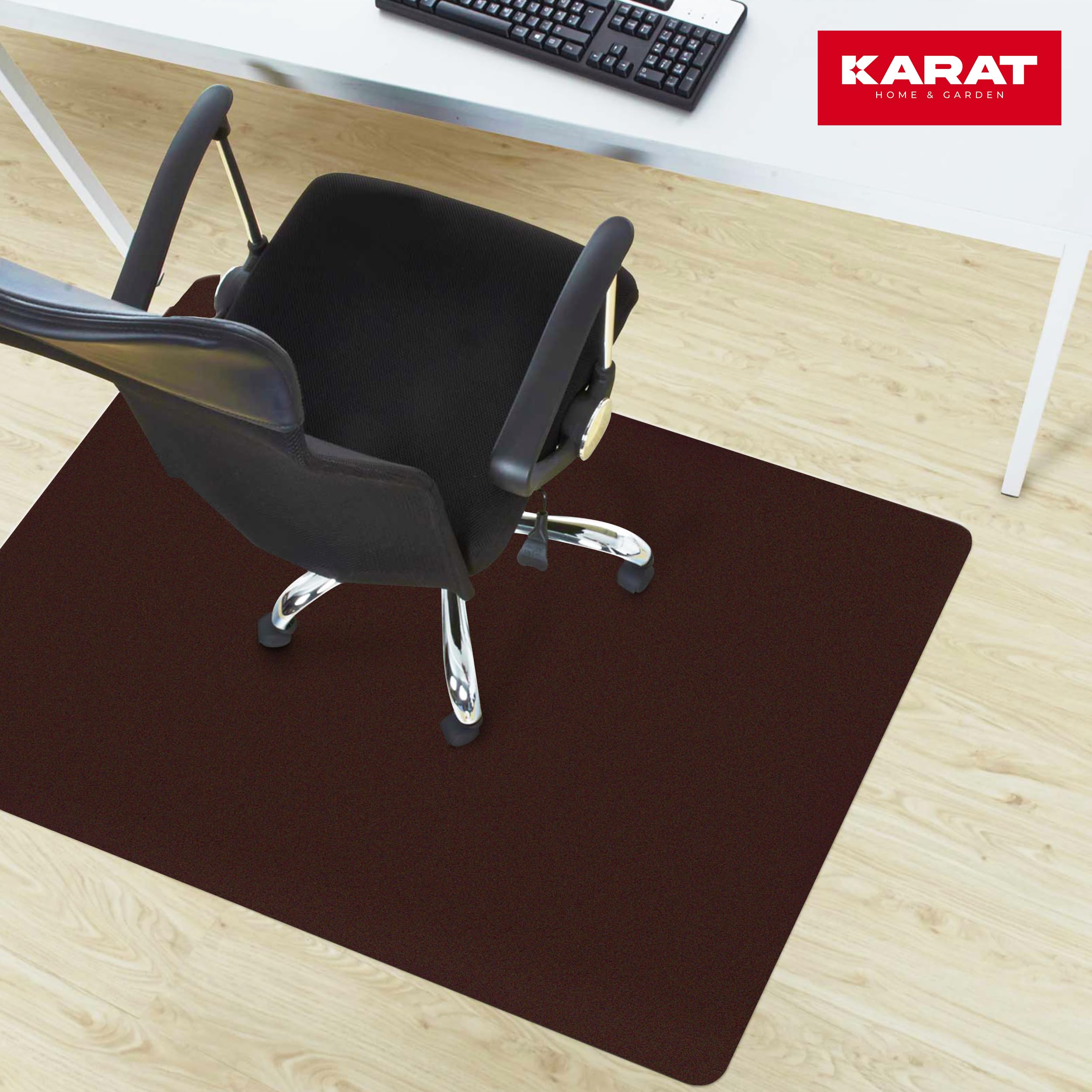 Office Marshal® Tappetino Protettivo per Pavimenti in Colori alla Moda, 114 x 150 cm, per Pavimenti duri, Senza plastificanti nocivi e PVC, Dimensioni e Molti Colori a Scelta (Marrone Rame)