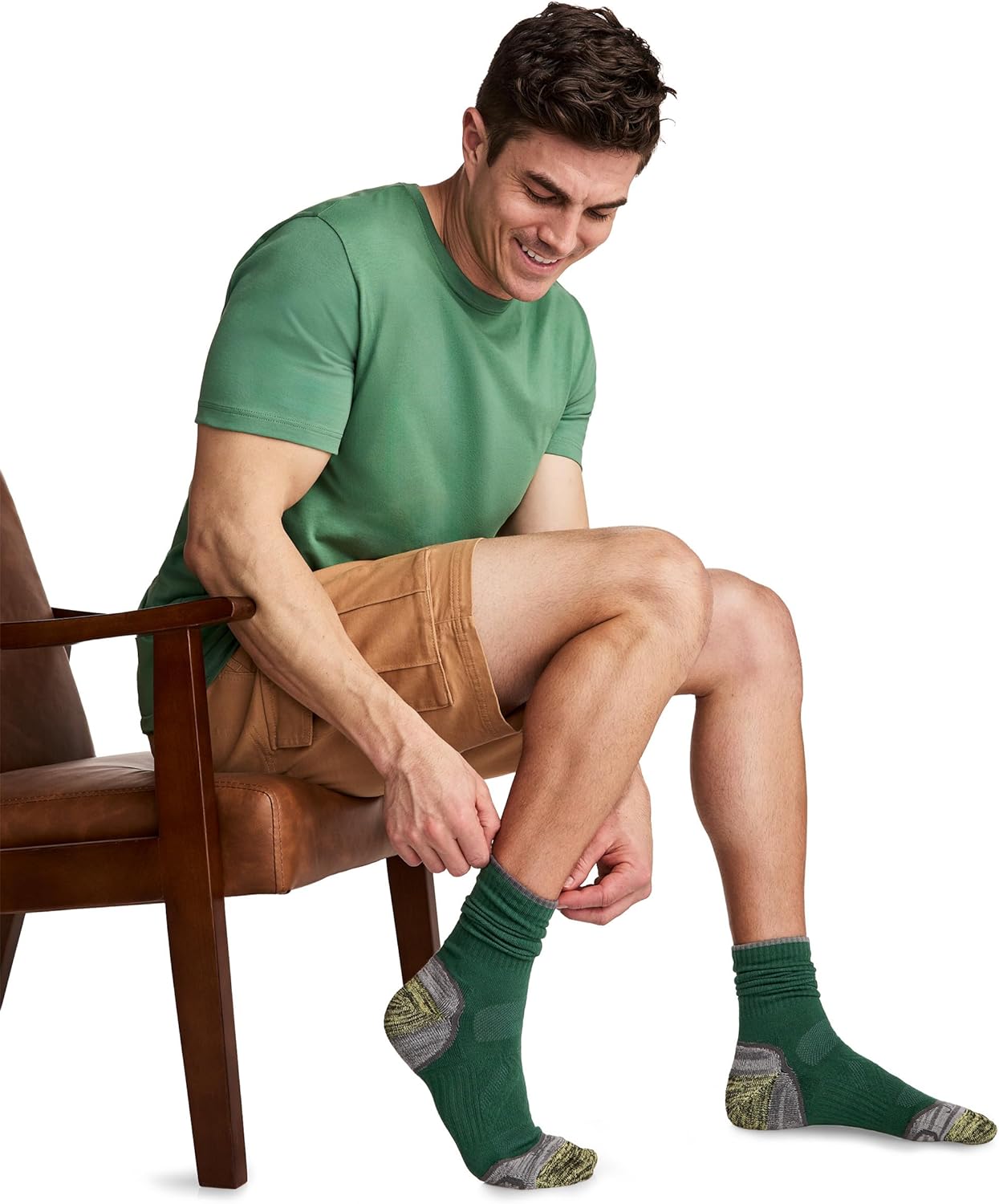 Jockey Men's Socks Men's Performance Crew Boot Socks - 3 Pack, Green Symphony, 7-12
