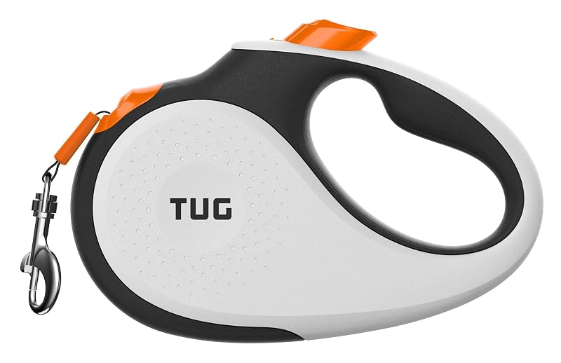 Guia Retrátil para Cães TUG de Nylon, 3,05 m, Tiny White/Orange