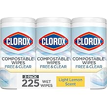 Clorox Free & Clear Cleaning Wipes, Light Lemon Scent, 75 Count, Pack of 3 (Pack May Vary)