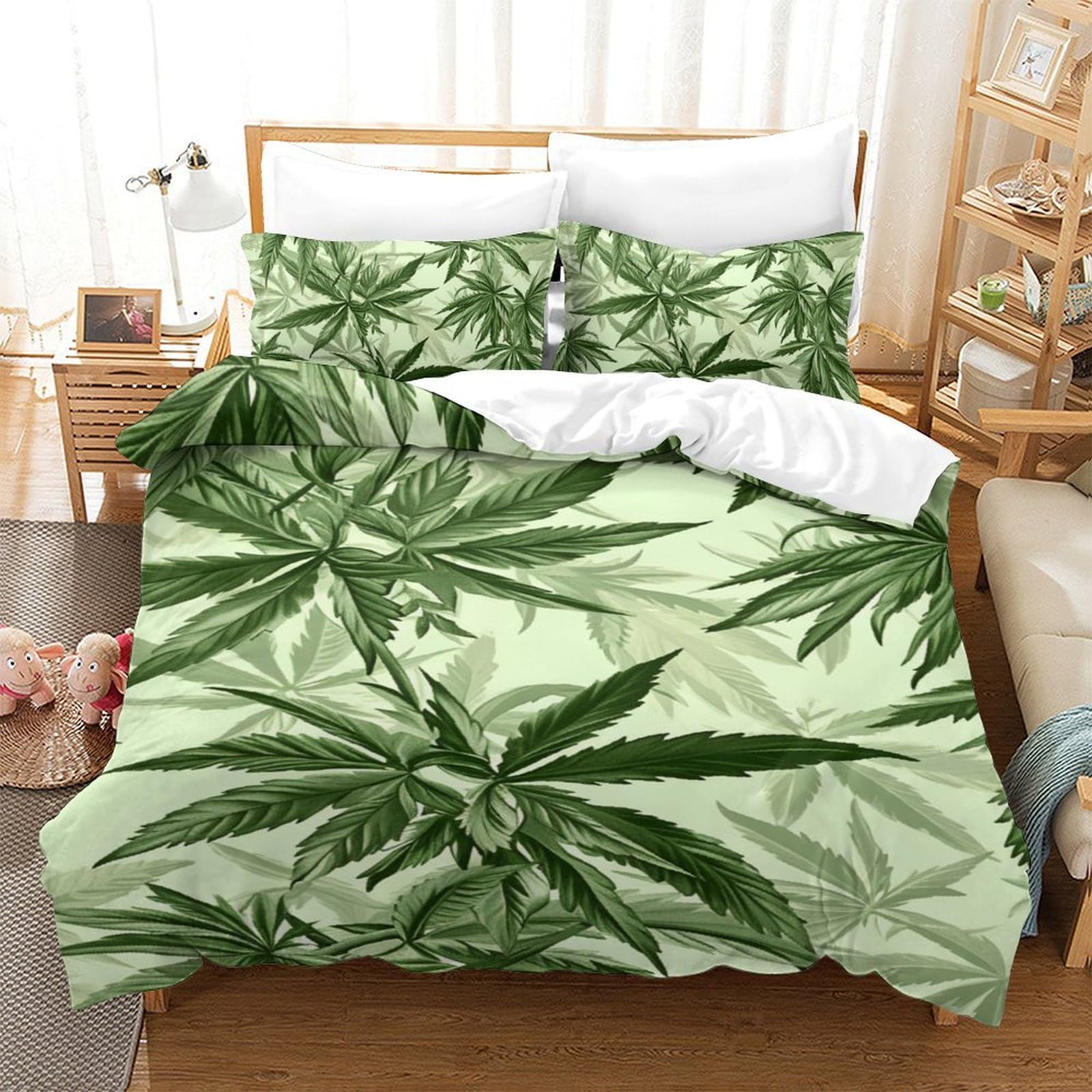 Housse de couette palmier 3D en microfibre premium douce et respirante 140x200cm