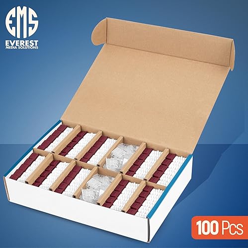 Miniatura 236 de Everest - Paquete de 10 conectores Keystone RJ45 Cat6 en ángulo de 90°, color blanco, conectores RJ45 hembra de perfil delgado, conector Keystone