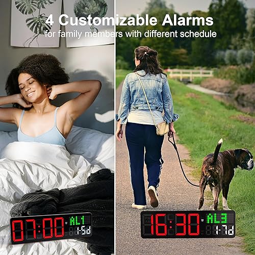 Miniatura 8 de Temporizador de reloj de gimnasio, reloj de entrenamiento con segundos, 5 modos de visualización, 4 alarmas, temporizador de cuenta regresiva de