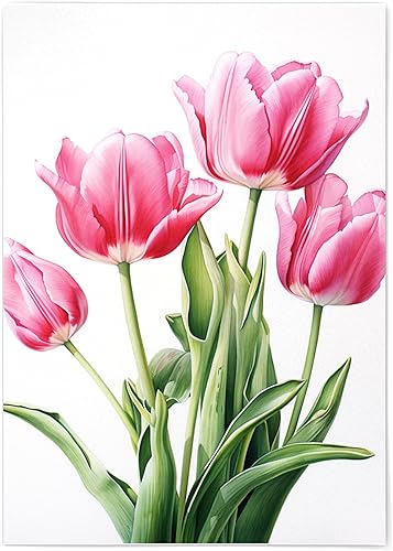 Impresión artística de tulipanes para pared, póster con estampado de tulipanes sin marco, impresión de tulipanes en acuarela, arte de pared de