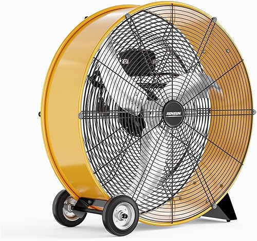 Miniatura 8 de ROVSUN Ventiladores de piso de 20 pulgadas, ventilador de piso industrial de metal resistente de alta velocidad para comercial y residencial,