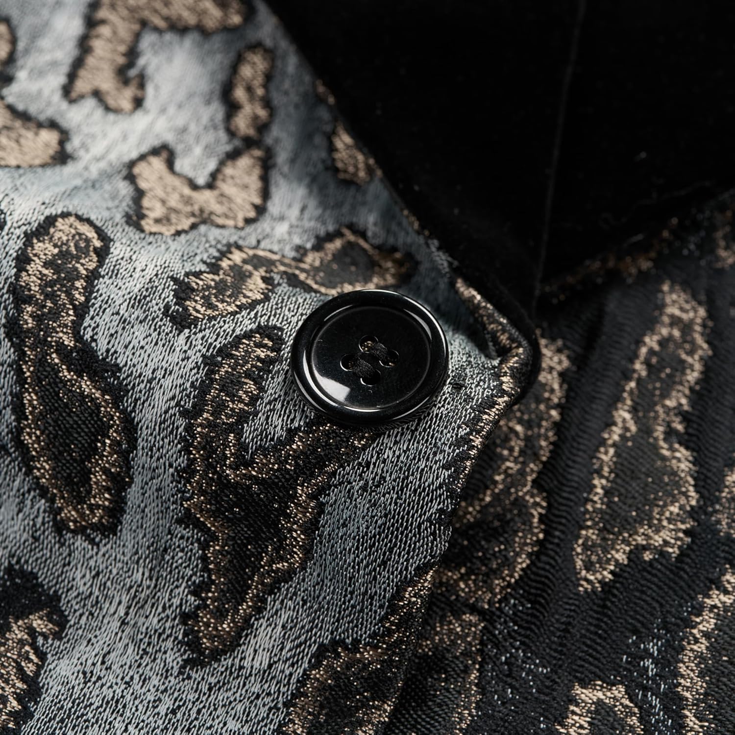 Men's One Button Silk Velvet Shawl Lapel Tuxedos Suit Leopard Print Suit Slim Fit Jacket for Party & Event