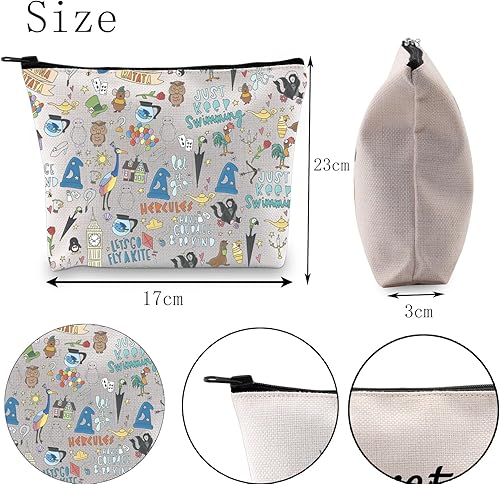 Miniatura 2 de POFULL Magic Kingdom - Bolsa de cosméticos para collage de personajes de películas, cuentos de hadas, regalo para mujeres