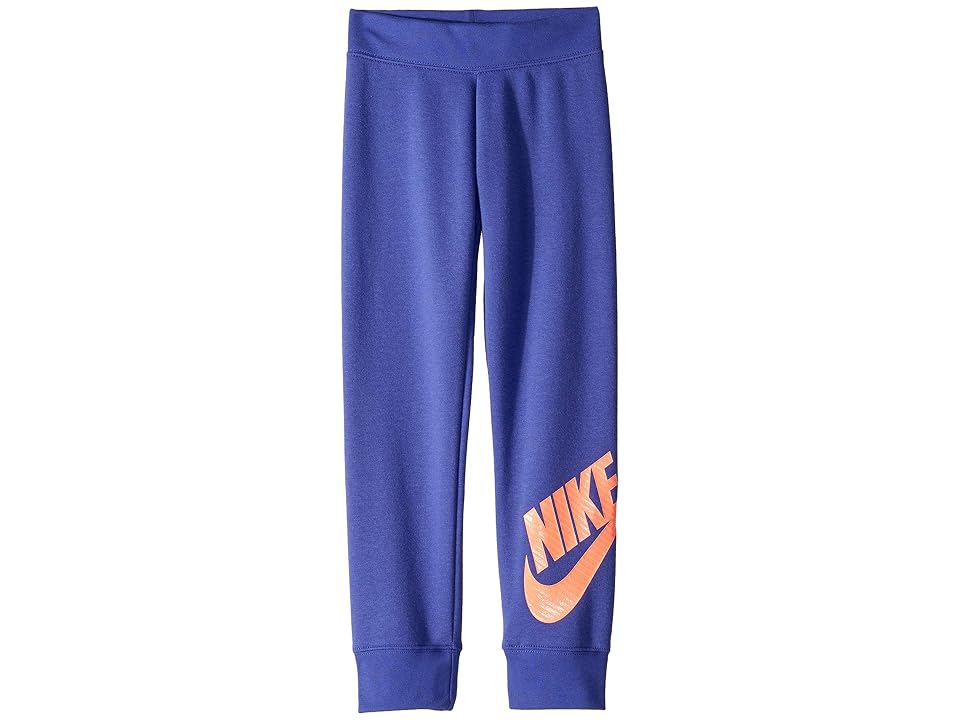 

Nike Kids Sportswear Futura Fleece Jogger (Little Kids) (Rush Violet) Girl's Casual Pants, Blue