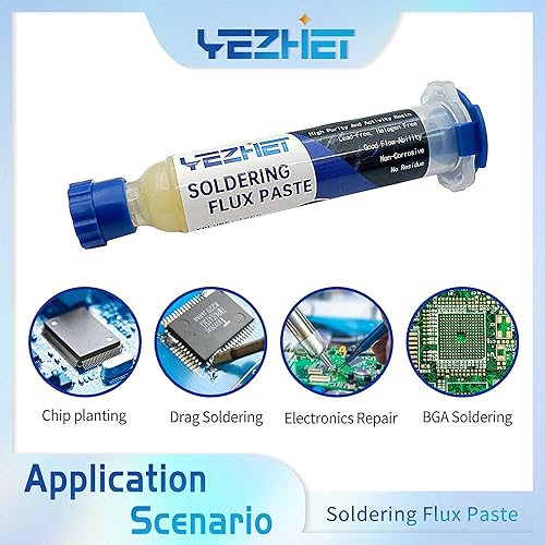 Miniatura 3 de Pasta de fundente de soldadura sin limpieza (3.6 onzas/botella), flujo de soldadura para soldadura electrónica, flujo de soldadura de colofonia sin