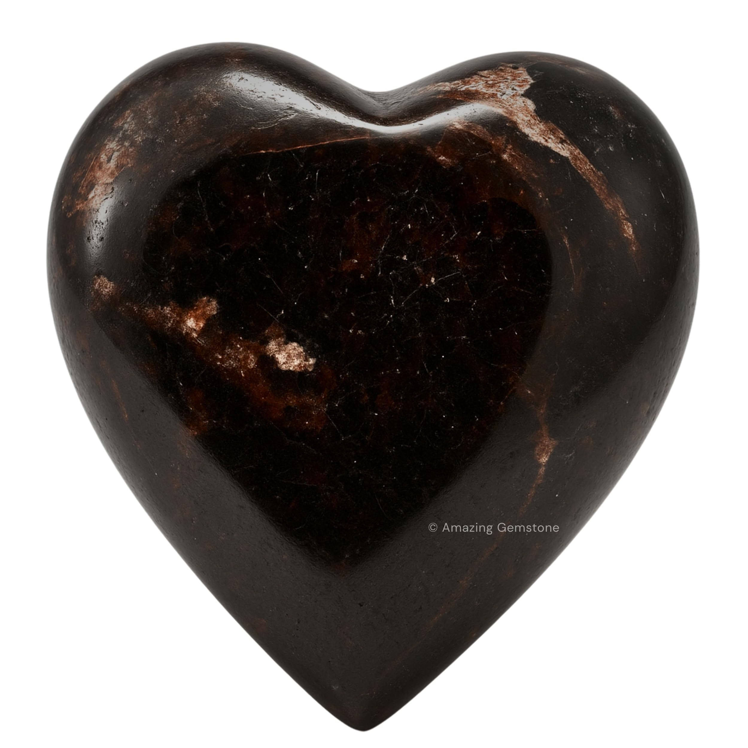 Amazing Gemstone Garnet Crystal Heart Palm Stone - Pocket Massage Worry Stone for Natural Body Chakra Balancing, Reiki Healing and Crystal Grid