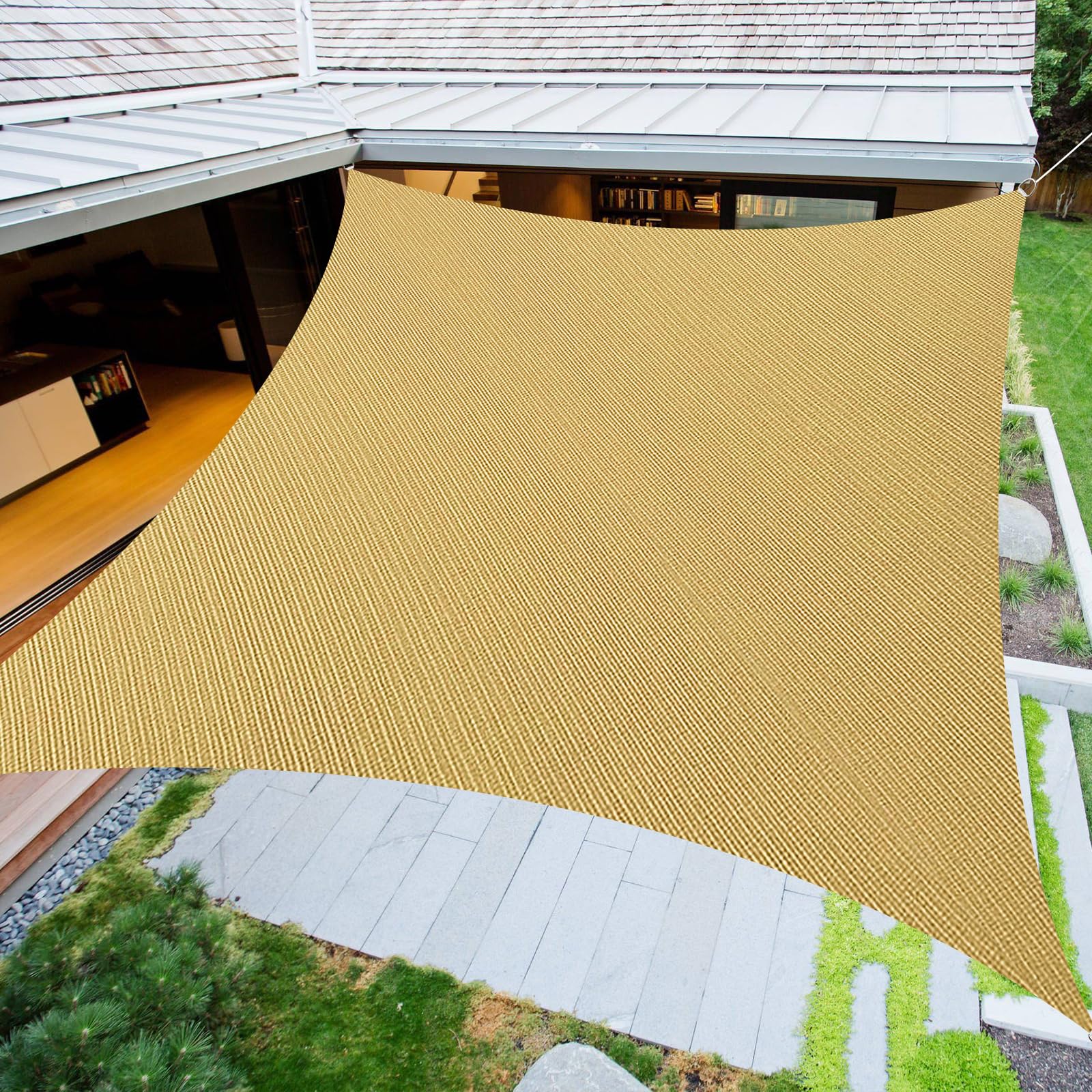 Toldo parasol rectangular de 8x12 pies que soluciona el calor en el patio exterior