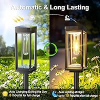 Vista 7 de WdtPro Bright Solar Pathway Lights Outdoor, 8 Pack Solar Powered Garden Lights Waterproof, Auto On/Off, Up to 15 Hrs Outdoor Light for Pathway Yard