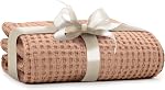 Simka Rose Waffle Couverture bébé - 100% Cotton Soft Breathable Muslin Swaddle Blanket pour bébé, Poussette & Couverture de berceau - Des couvertures de réception pour bébés pour garçons & Filles Sexe Neutre Tout-petit Couverture