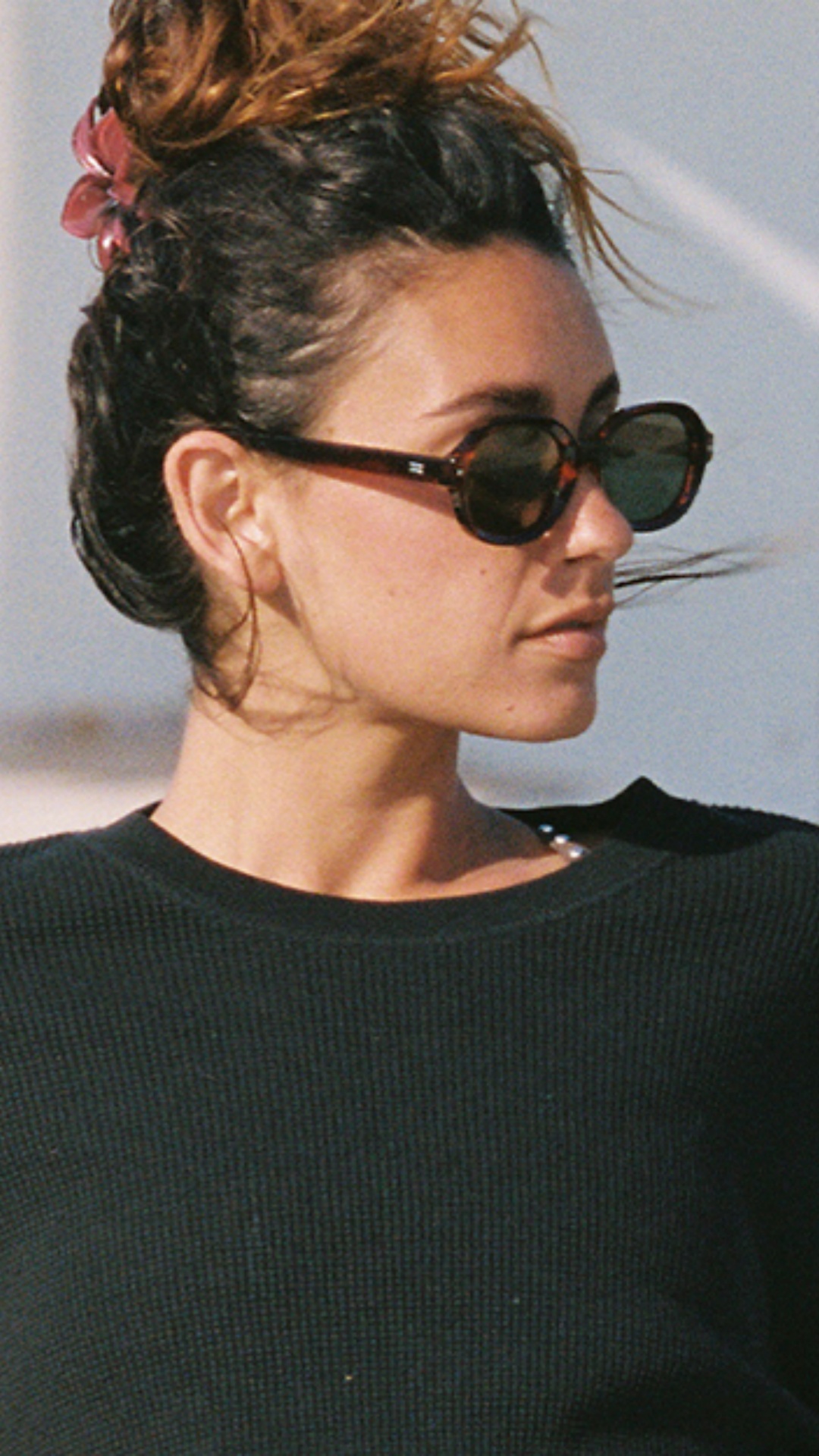 パリスsovブラウン RARE vintage saint clair Paris square-frame sunglasses Epoxy