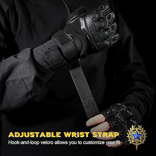 Miniatura 5 de WTACTFUL Guantes tácticos sin dedos para motocicleta, motocicleta, ciclismo, escalada, senderismo, guantes de caza