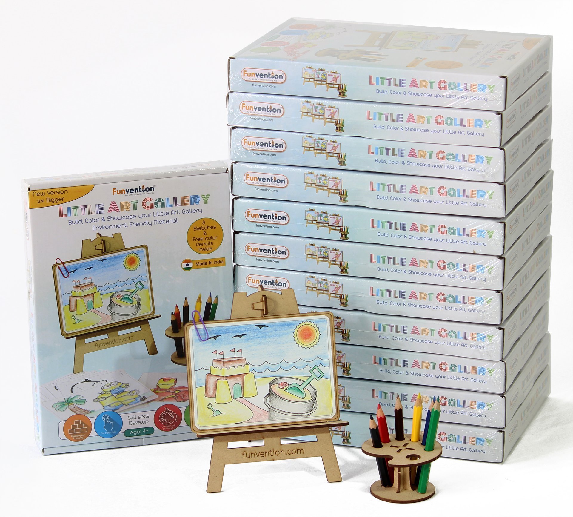 Funvention- for Little Scientist in Every Kid Medium Density Fibreboard Puzzle and Colouring Art Kit with Stem Educational Toys - Pack of 12 Pieces Birthday Return Gifts Pack (B074X6XLQ5) Amazon Price History, Amazon Price Tracker
