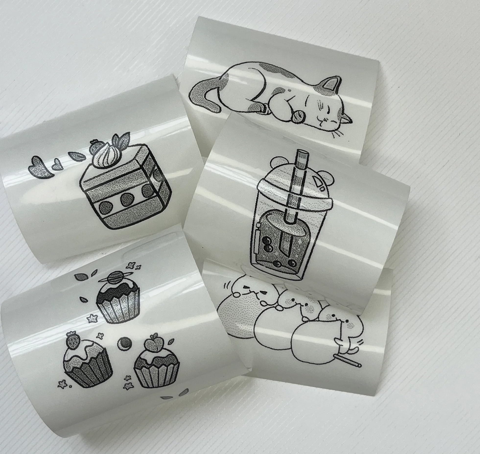 rolki papieru termicznego, Termiczny przezroczysty samoprzylepny papier do drukarek(10 Trans Sticky)