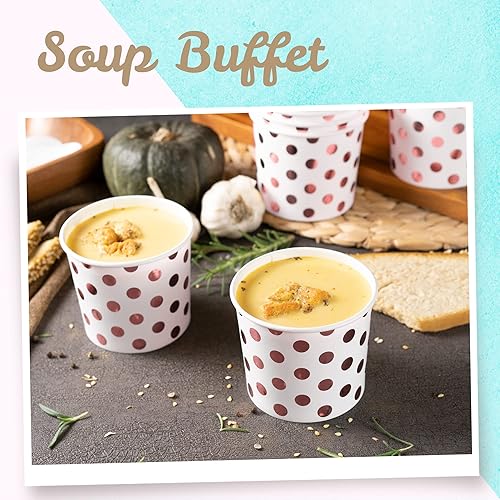 Miniatura 3 de Vasos de papel para helado, 100 cuencos de postre desechables de 10.5 fl oz para alimentos calientes o fríos, suministros de fiesta de 10.5 fl oz