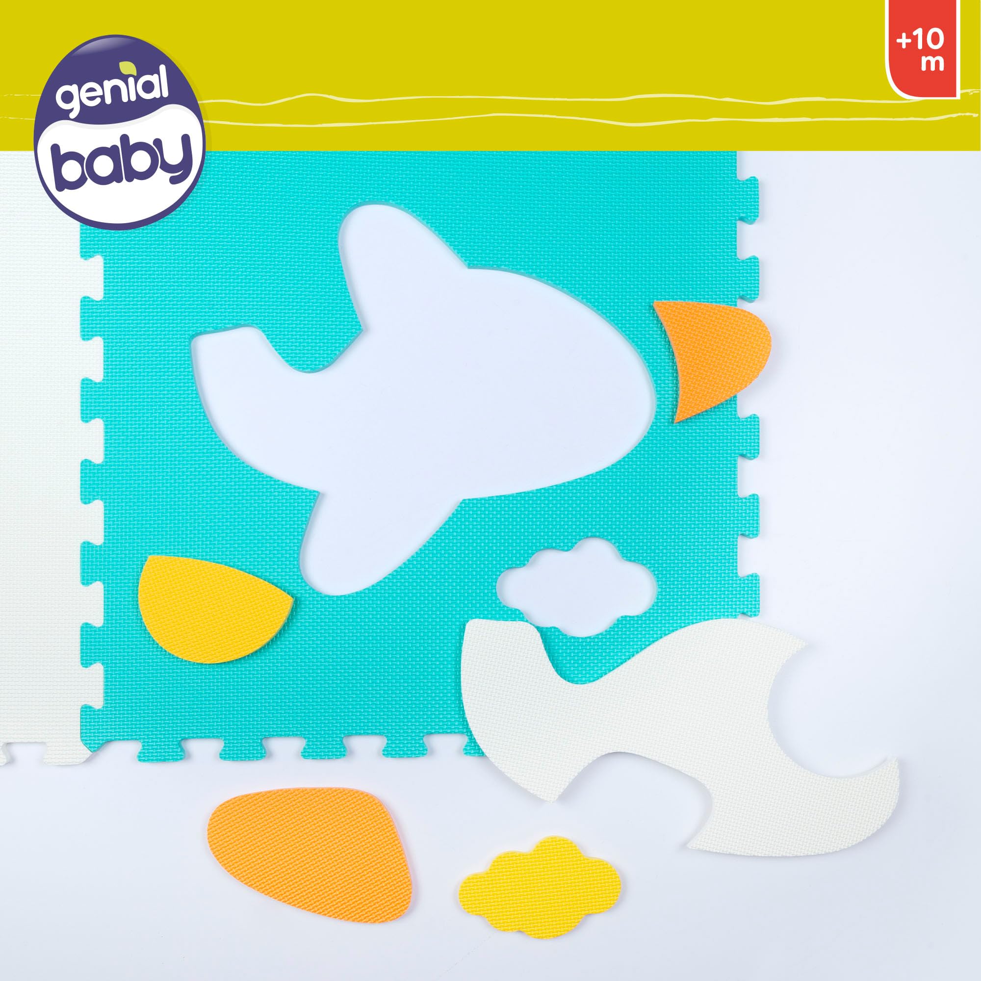 Colorbaby Alfombra Puzzle bebé, 4 Piezas puzle Suelo vehículos, No tóxica, 118x118 cm, Tapete Acolchado bebés, Gomaeva Infantil, Rompecabezas de Goma eva, Alfombrilla Juego niños, +10 Meses, 47156