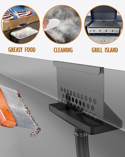 Miniatura 3 de Rear Grease Drainage System for Blackstone Griddle, Equipped with Drip Grease Bucket WLid, Enclosed Grease Catcher Funnel and Grease Trap, 12-Pack
