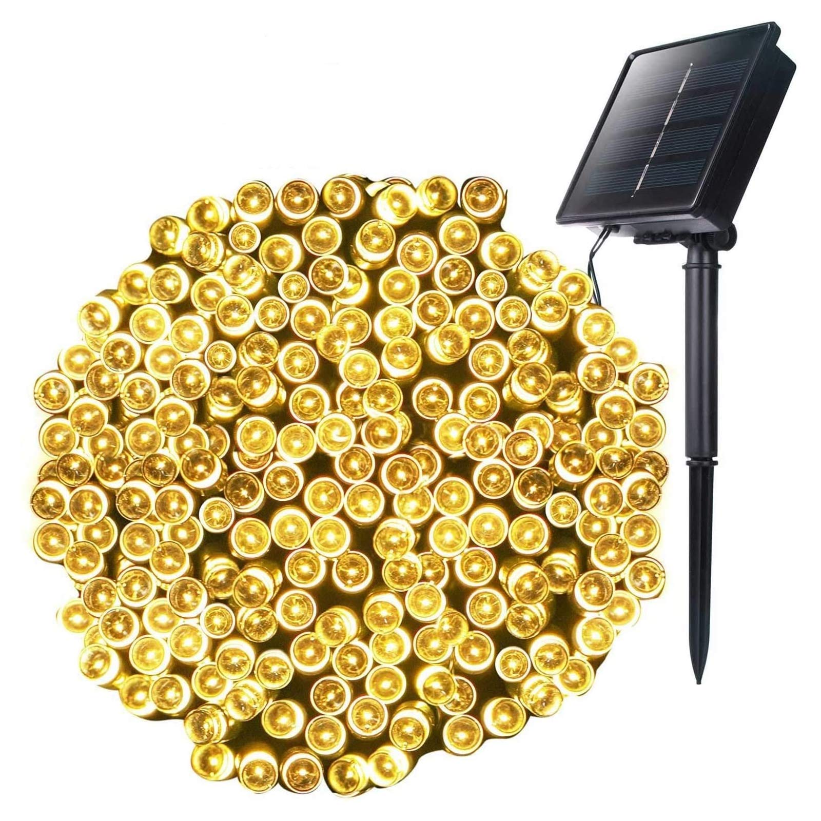 Solar String Lights for Outside, 2-Pack 200LED 78FT Total Solar Lights Outdoor IP65 Waterproof Solar Powered Lights with 8 Lighting Modes for Party Garden Yard Holiday Tree Decoration, Warm White