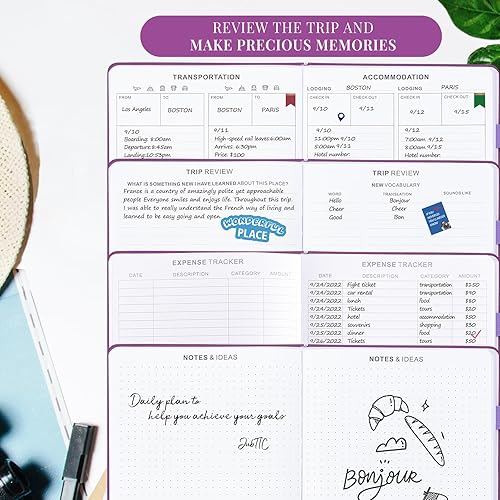 Miniatura 4 de Diario de viaje, planificador de vacaciones con lista de embalaje, planificador de viaje de tamaño grande (7 x 10 pulgadas), libro de aventuras para