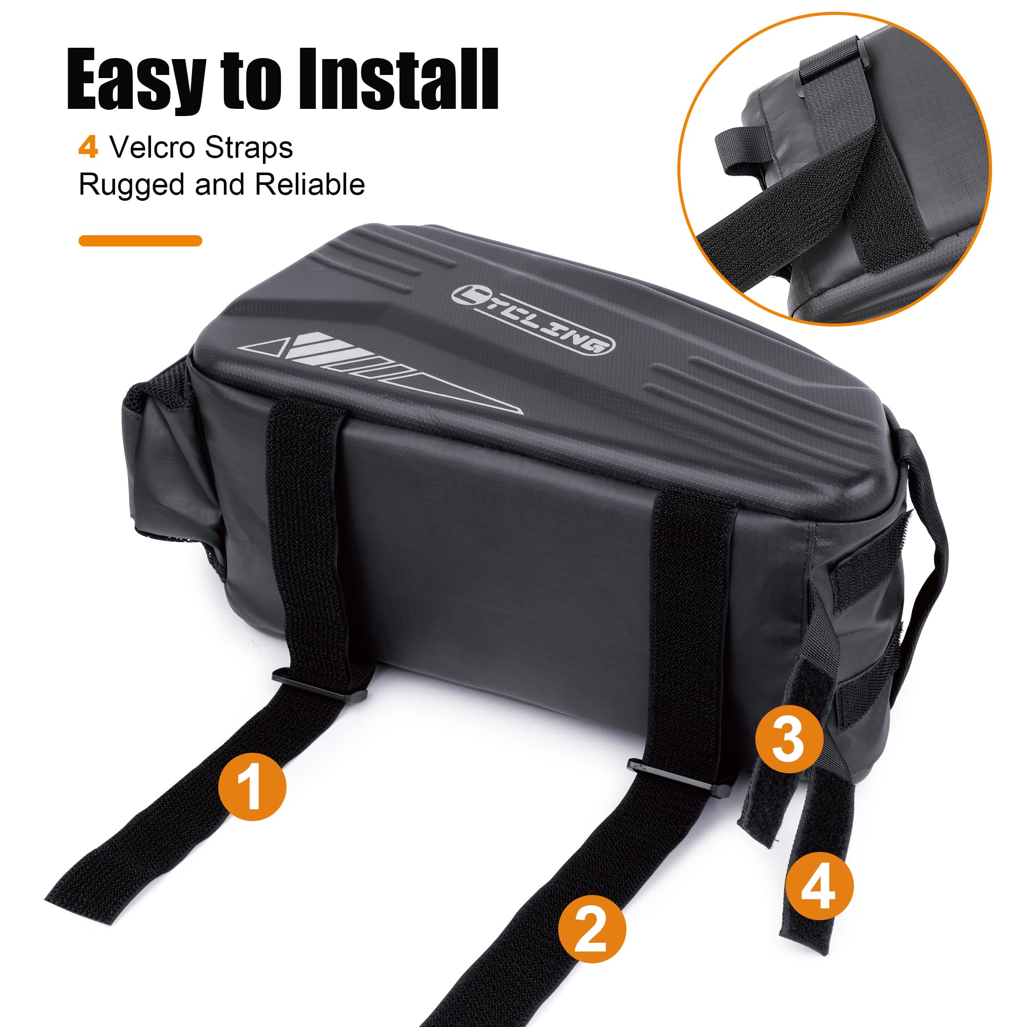 Bike Bags for Bicycle Rear Rack - 10L EVA Hard Shell Waterproof 3-in-1 Ebike Trunk Pannier Bag with Reflective Strip & Shoulder Strap for Commuter Travel Outdoor Cycling Accessories