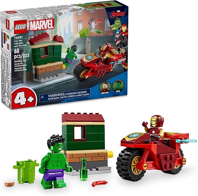 LEGO Super Heroes Marvel Homem de Ferro com Motocicleta e o Hulk 76287
