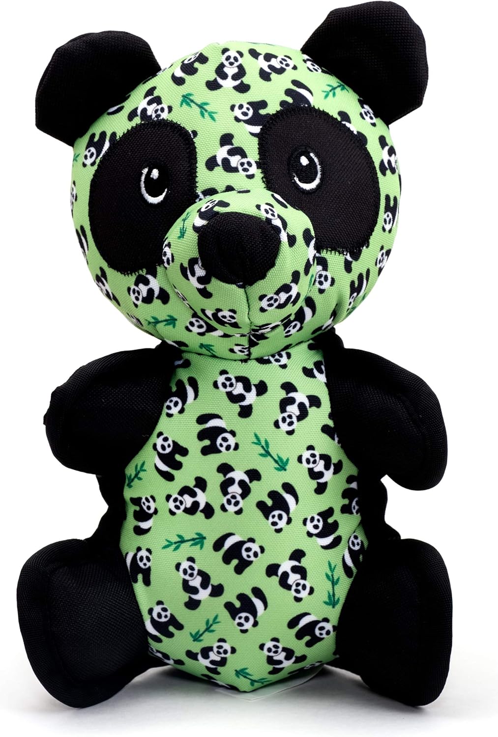 The Worthy Dog Bamboo Panda Green Plush Bone Chew Toy, Fun Fetch Play with Squeaker for Puppy Dogs! Durable Material for Aggressive Chewers
