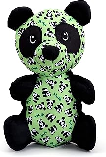 The Worthy Dog Bamboo Panda Green Plush Bone Chew Toy, Fun Fetch Play with Squeaker for Puppy Dogs! Durable Material for Aggressive Chewers