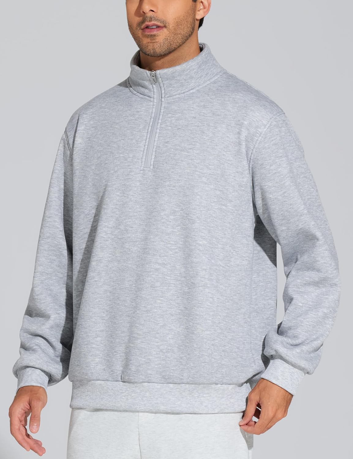 THE GYM PEOPLE Men's Half Zip Sweatshirt Long Sleeve Fleece Pullover Basic Workout Tops - Image 3