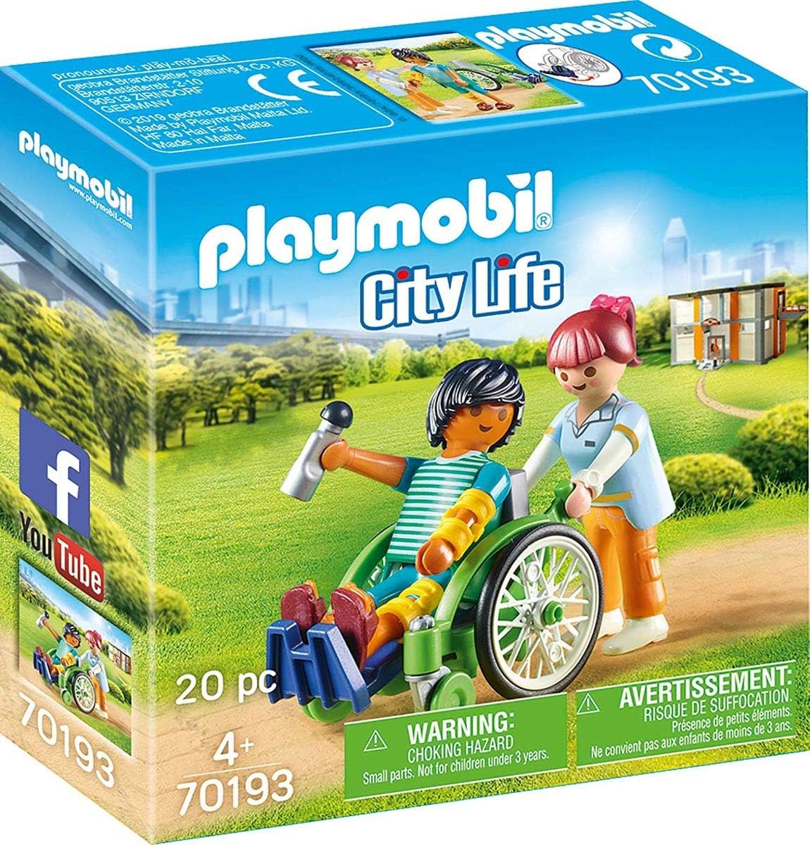 Playmobil City Life 70193 Tekerlekli Sandalyedeki Hasta, Yaşlar 4 ve Üzeri