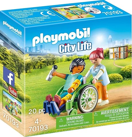 Playmobil City Life 70193 Tekerlekli Sandalyedeki Hasta, Yaşlar 4 ve Üzeri