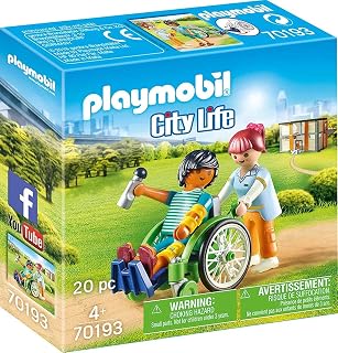 Playmobil City Life 70193 Tekerlekli Sandalyedeki Hasta, Yaşlar 4 ve Üzeri