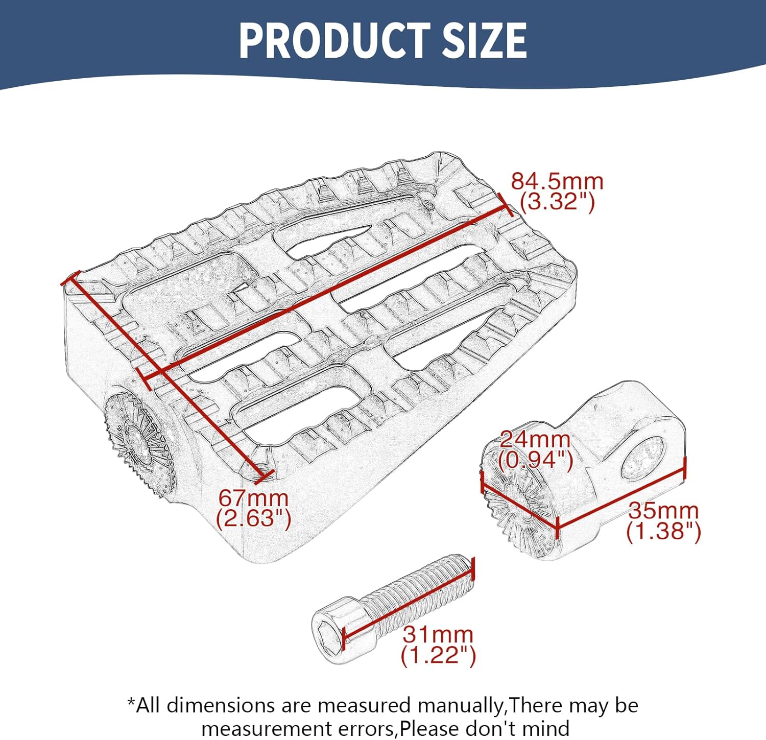 Motorcycle Foot Pegs Mx Wide Footrests Pedals Chopper Bobber Style Fit For Harley Dyna Touring Street Glide Road King Road Glide Electra Glide Sportster 883 Softail Universal (Black)