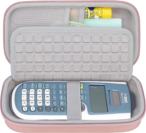 Canboc Funda de transporte para calculadora científica Texas Instruments TI-30XSTI-36X Pro MultiView, bolsa de malla para cable, baterías,