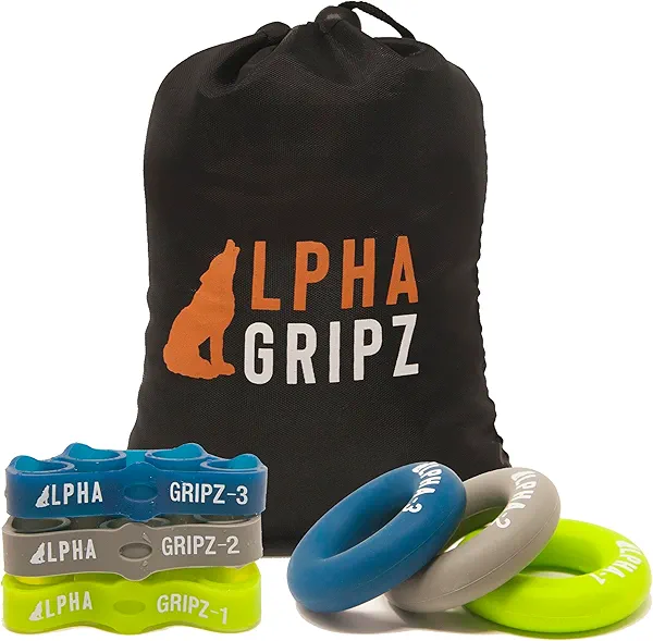 ALPHA GRIPZ Complete Set | Original Hand Grip Extensor Trainer Strengthener, Forearm Exerciser Workout, Finger Resistance Bands Strength, Tendonitis, Carpal Tunnel, Wrist, Elbow, Arthritis Pain Relief