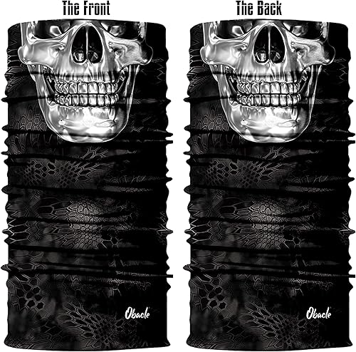 Miniatura 106 de Obacle - Tapabocas con cuello polar y de estilo de pañuelo contra el polvo y el sol para hombre y mujer Calavera Azul Ojo y Nariz