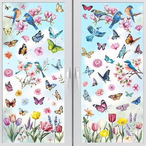 Miniatura 16 de 186 piezas de decoración de Navidad, adhesivos para ventana de Navidad, 9 hojas de calcomanías de copo de nieve con Papá Noel, muñeco de nieve y