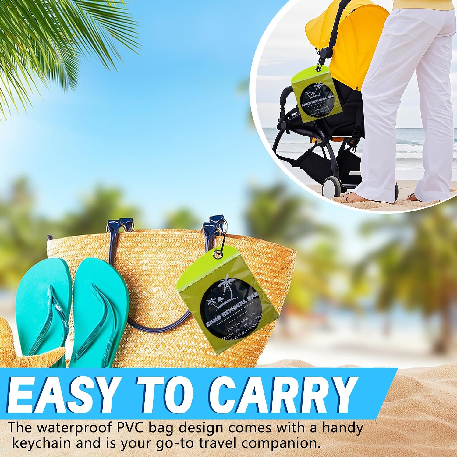 codree 2 Pcs Sand Remover for Beach, Talc-Free Sand Eraser Wipe Off Bags, Beach Sands Remover Cleaner Pouch for Family Summer Travel Vacation Beaches Essentials