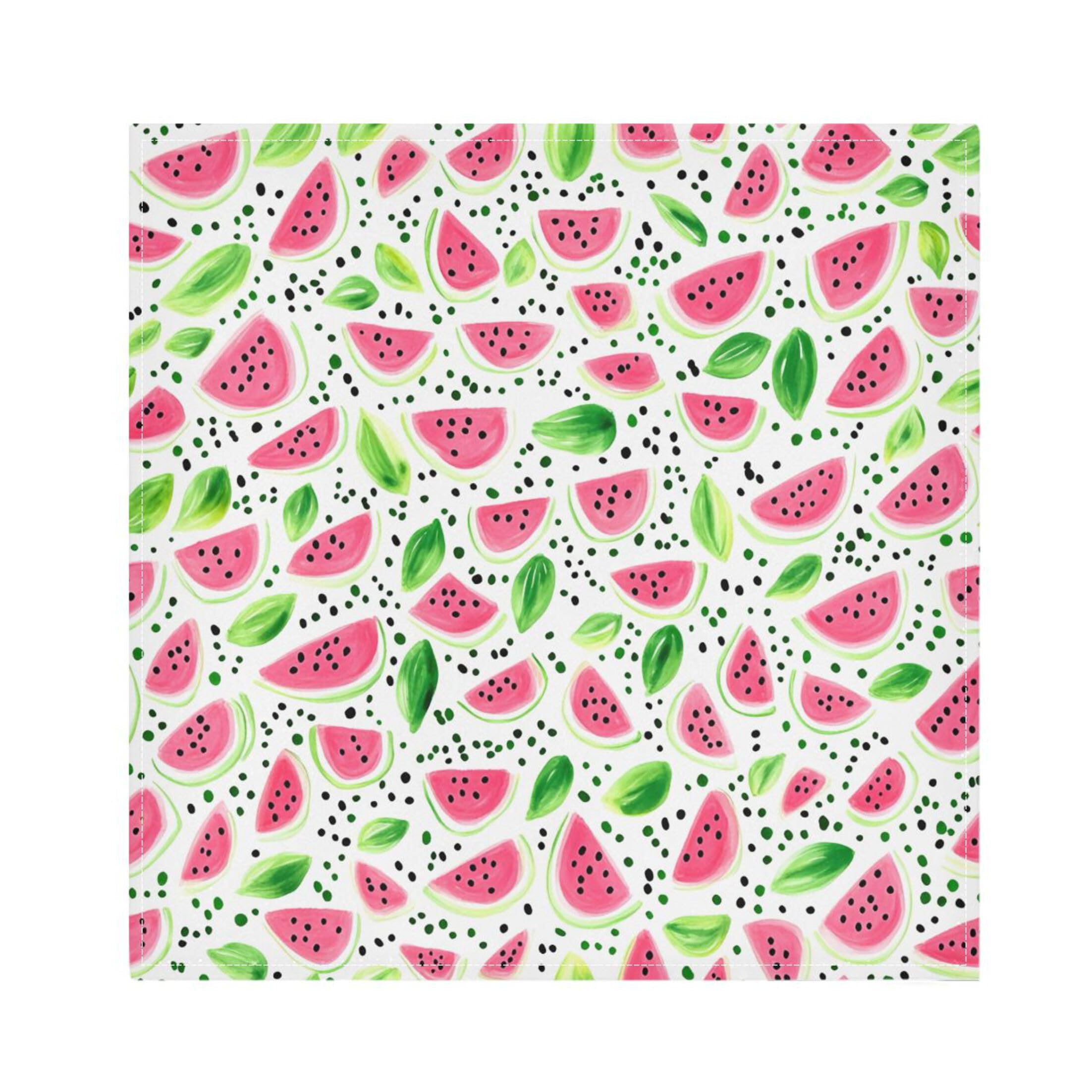 Fuauuyl Cloth Napkins Set of 6 Watermelon Dinner Napkins 20x20 in, Washable & Reusable Fabric Table Napkin for Dining Parties Holiday, Eco-Friendly