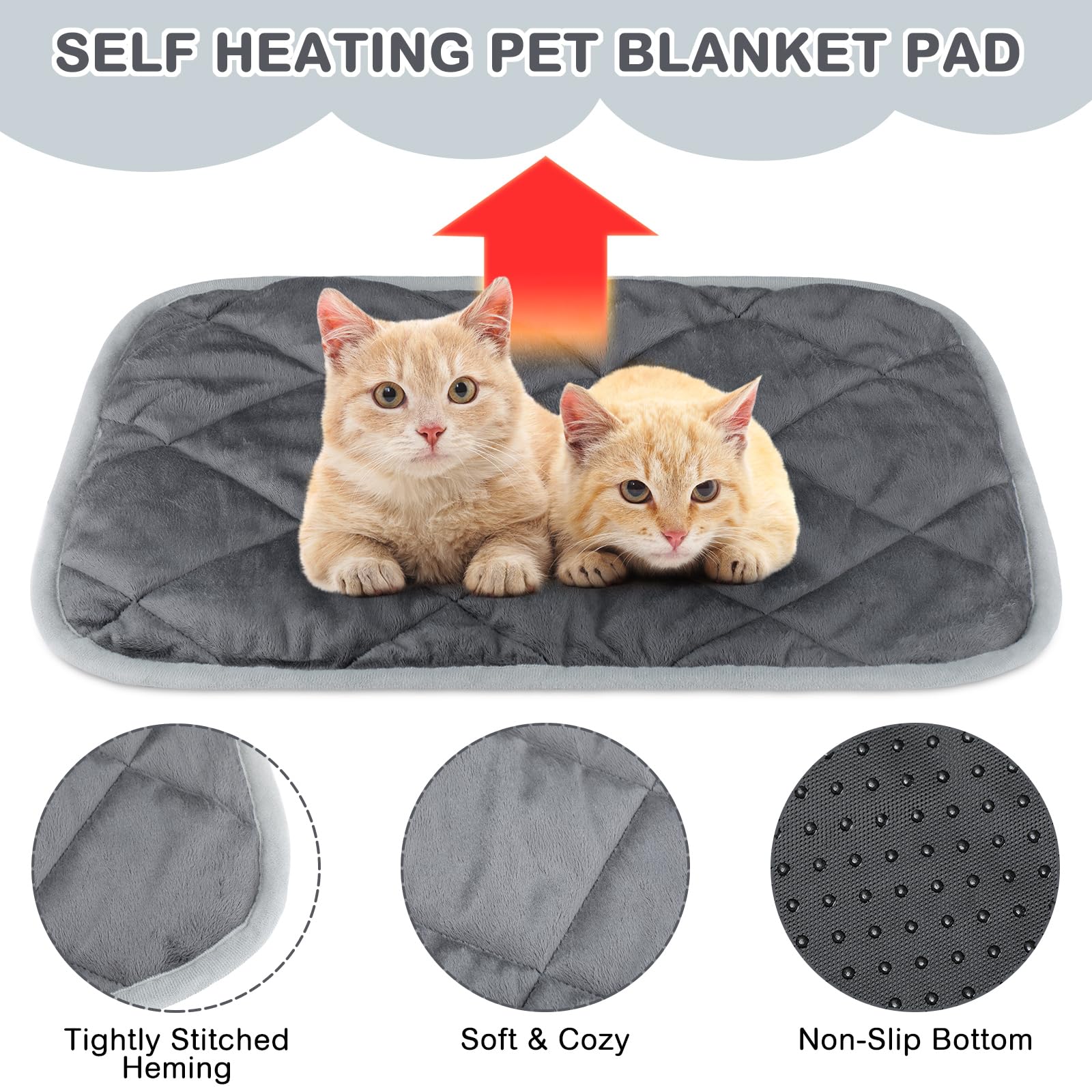 8 alfombrillas autocalentables para gatos de 16 x 20 pulgadas, almohadilla térmica cálida para jaula de mascotas, refleja el calor corporal, lavable, cama para perros y gatos, manta para