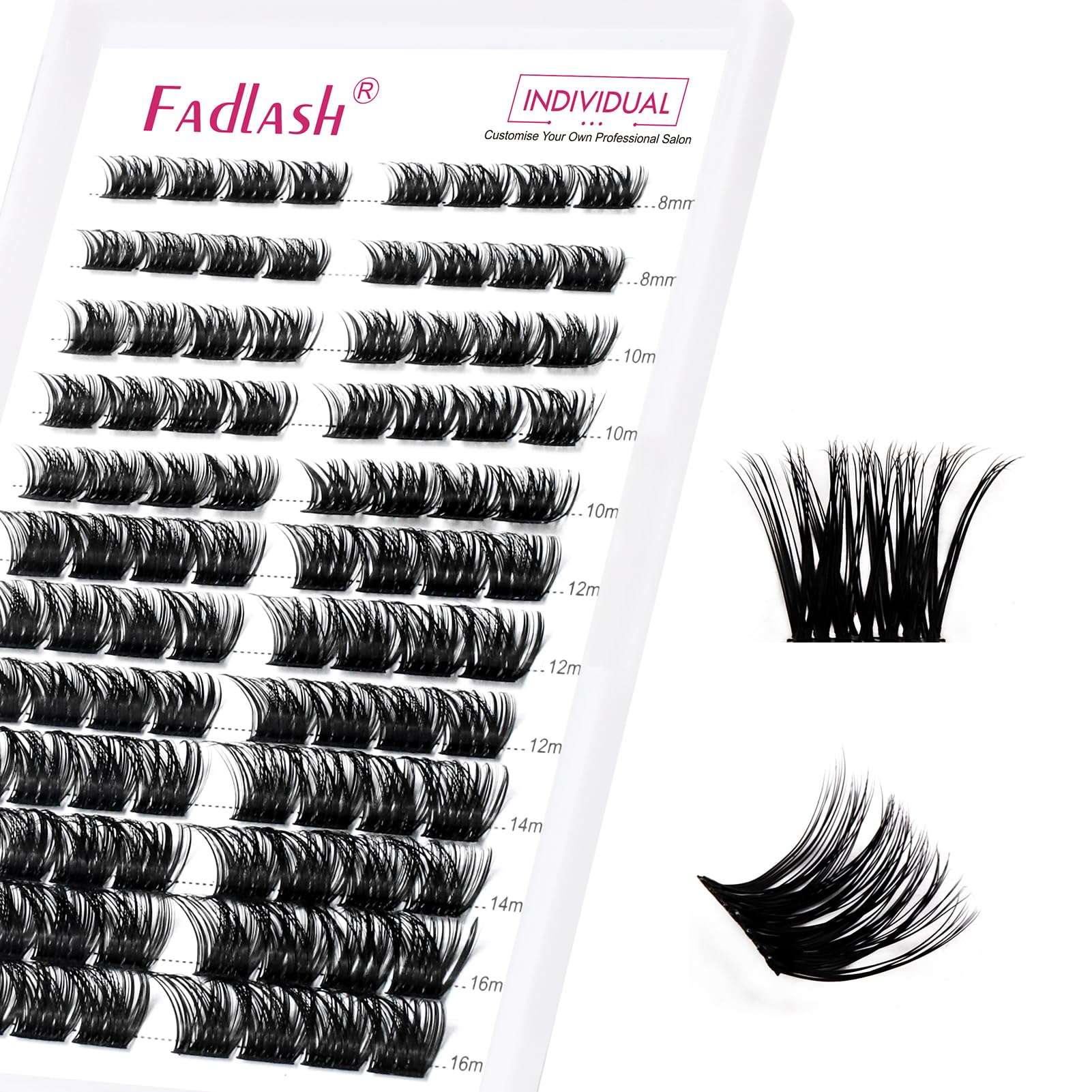 FADLASH Lash 120pcs 0.07mm D Curl 8-16mm 40D Mixed Trays Customizable DIY Eyelash Extensions for Beginners — view 169