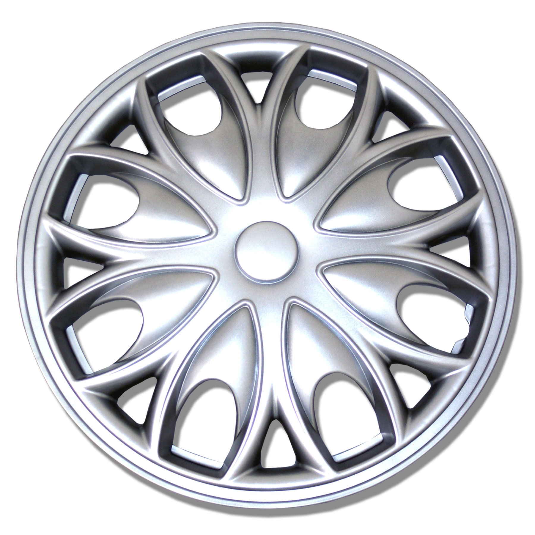 Tuningpros WC1P-15-3526-S - Pack of 1 Hubcap (1 Piece) - 15-Inches Style Snap-On (Pop-On) Type Metallic Silver Wheel Covers Hub-caps