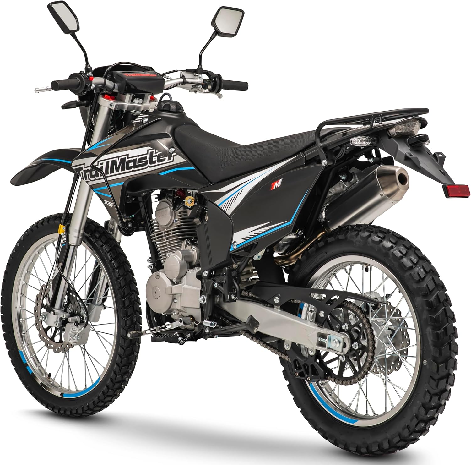 Trailmaster TM T5-250 Full Size (Dual Sport) Dirt Bike with High-Performance 223cc 4 Stroke 16HP Engine and Electric & Kick Start. (Blue)