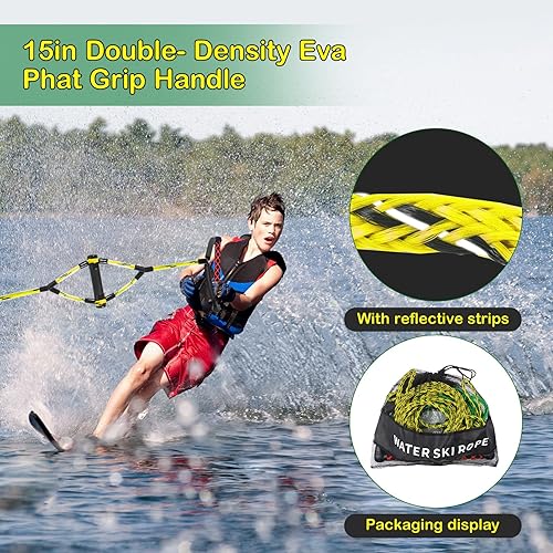 Miniatura 7 de Cuerda de remolque de esquí acuático Wakeboard para lancha de deportes acuáticos con mango de EVA